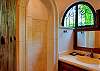 Master Bathroom with natural rock finishes at Villa Antigua luxury vacation rental home in south Jaco beach, Costa Rica