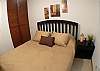 Second bedroom with Double bed and closet at Costa Linda vacation rental condominiums in Jaco, walking distance to the beach.