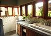 This is the beautiful master bathroom, with stone floor at Sonidos del Mar, Vacation Rental, Jaco Costa Rica.