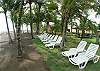 Lounge chairs at the Hermosa Palms community beach club, part of the amenities of Casa Tortuga vacation rental house in Playa Hermosa, Puntarenas, Costa Rica