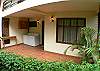 Back of townhouse with washing machine and dryer at Rio Copey vacation rental in Jaco, walking distance to the beach.