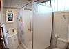 Ensuite Bathroom with shower within Bedroom 1 at Casa Miguel vacation rental in Jaco, Costa Rica, 8 minutes walking distance to beach and main street.