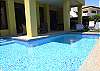 This is the private pool next to the terrace with seating and gas grill at Casa La Ostra vacation rental house in the exclusive Hermosa Palms beachfront gated community, Playa Hermosa, Costa Rica