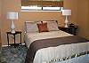 Full size bed on main level.