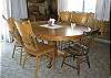 Comfortably seats 6 and is open to the kitchen and living room.  Located on the main level.