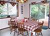 Comfortably seating for 6.   Easy access to the deck.