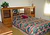 located on the main level and has a queen size bed.