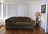 The sleeper sofa will comfortably sleep two.