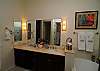 Features Double Sinks with Separate Shower, Soaking Tub, Makeup Mirror, Hairdryer, Iron and Ironing Board, Bathrobes too!