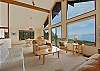 Living room area with view of Olympic mountains