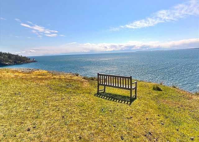 Whale Watch Point is perched high on a bluff looking out to Haro Strait on the coveted West side of San Juan Island.