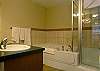 Bath tub and separate shower.