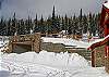 From the front door looking up towards the ski bridge and Sewra's green run from the top of the mountain to the Snow Ghost and Ridge Rocket Chiar lifts.