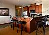 with breakfast bar in front.