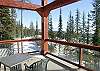 Deck off the main living room, has BBQ. Over looks ski back that leads to Ridge Rocket and Snow Ghost Express.