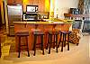 Breakfast bar with 4 stools.