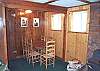 Dining table for 5, adjacent to living room.
