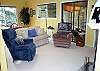 Sitting room with wood burning fireplace