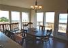 Dining table for 4 with 5 extra chairs.
