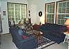 Lower level - Living room with wood stove.