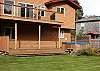 View of back deck and hot tub.