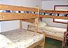 Bedroom with two Twin/Double bunk beds and a TV/VCR/DVD (no cable).