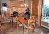 Dining table for 6 and breakfast bar for 3