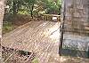 Large backyard deck.