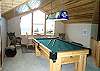 Upper loft area with Pool Table and futon for additional sleeping, ocean views (overlooks living room)