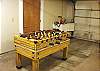 Garage with Foos ball table and washer/dryer.