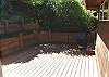 Large private back deck with a gas BBQ.