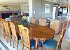 Dining table for 8 (with 2 extra chairs).