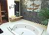 Master Bathroom with sunken tub, sauna and large shower. Jacuzzi tub jets do not work.