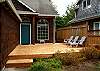 Newly built deck in front of house