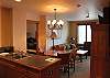 As you enter the condo, the kitchen is off to the left. Great open floor plan for entertaining