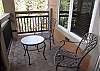 The balcony overlooks the Snake River.  It is a great place to relax and take in the beautiful mountain views.