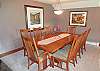 Large dining room table comfortably seats 8