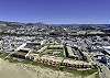 Sky view of Pismo Shores condominiums, located on the sands of Pismo Beach.
