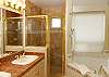 Private master bathroom with spa tub.