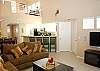 Living room has large HDTV/DVD. Has sofa sleeper.