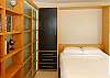 Sleep in this plush murphy bed which folds up to give you extra room for entertaining or working at the built in desk.