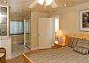 Master Bedroom on top floor with TV/DVD and steam shower.