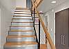Entry on first floor with bedrooms, full bathroom, washer and dryer, plenty of closet space and the stairs leading up to the loft area.