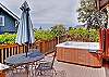 Relax in the great hot tub on the deck with direct access to the house.