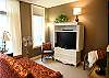Large flat panel TV and comfortable seating for 4.