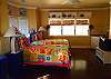 Located upstairs with twin beds, TV and full bath with shower