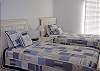 Third bedroom offers twin beds with new mattresses  and full private  bath