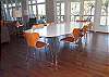 Enjoy indoor seating for 8