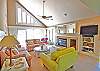 Adorable living area with new flat screen TV