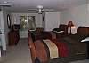 Twin beds, TV, full bath and TV on second level